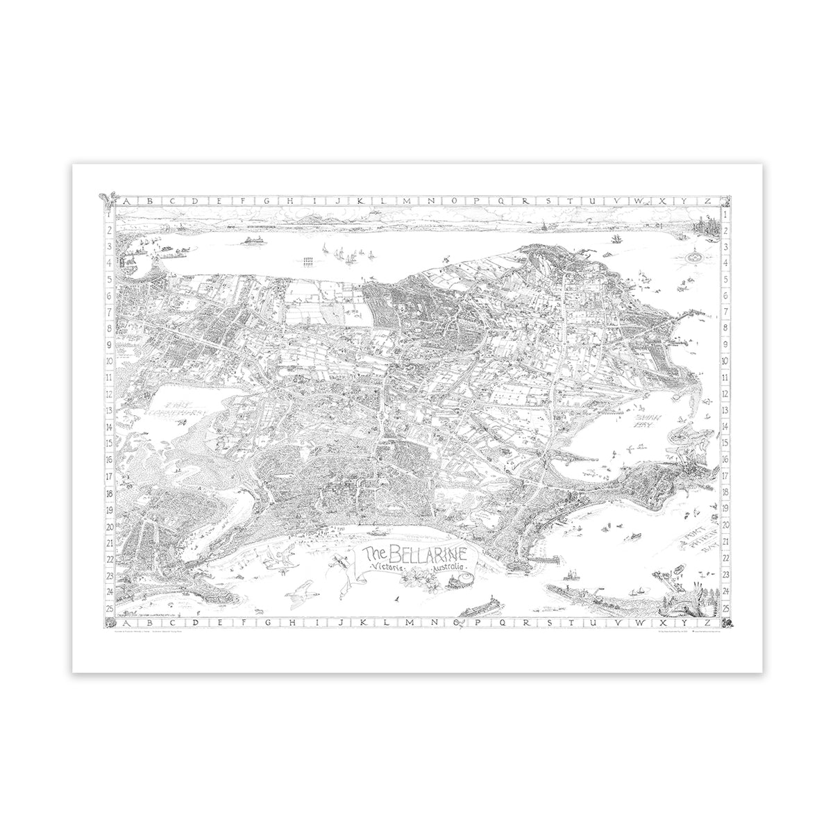 The Bellarine Map Limited Edition - Black &amp; White