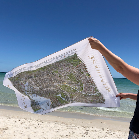 The Melbourne Map Beach Towel