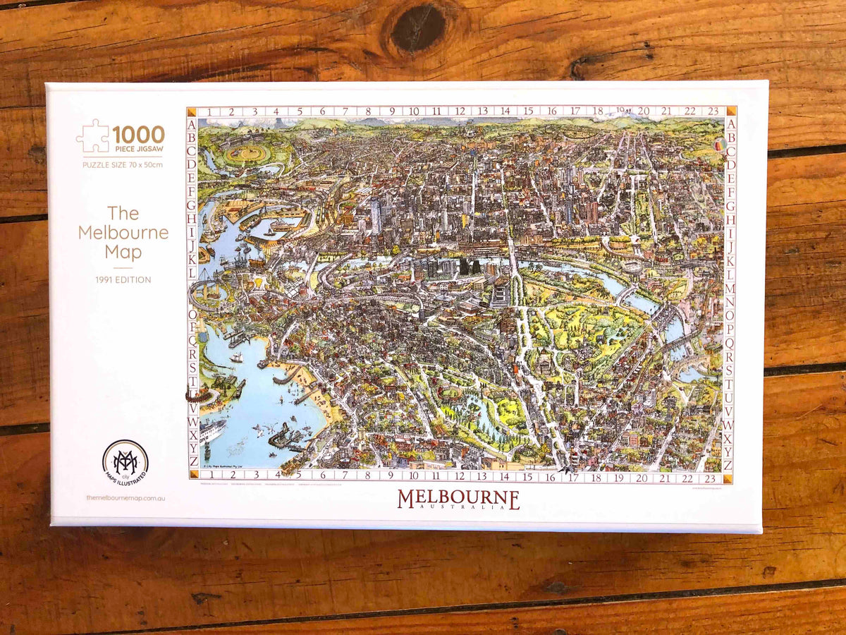 Vintage Melbourne Map 1991 - 1000 piece Jigsaw Puzzle