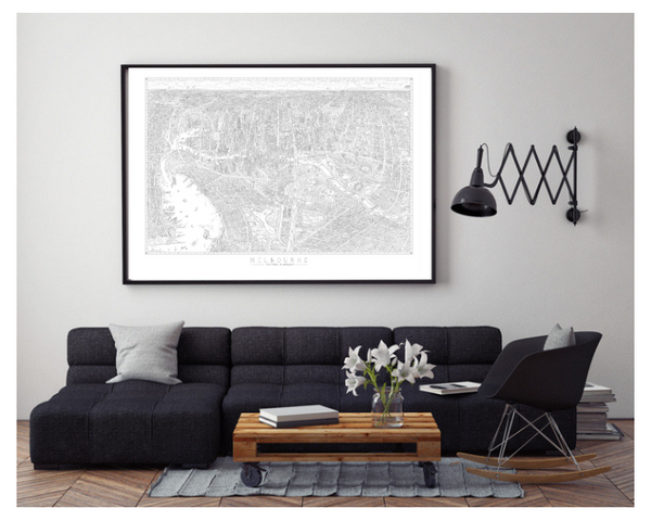 Black & White edition ready to ship - The Melbourne Map