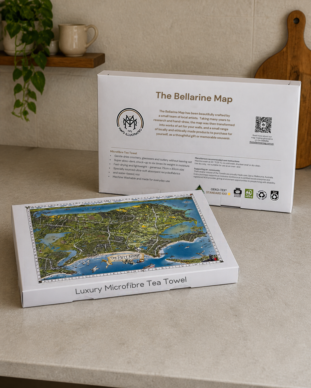 The Bellarine Map Tea Towel