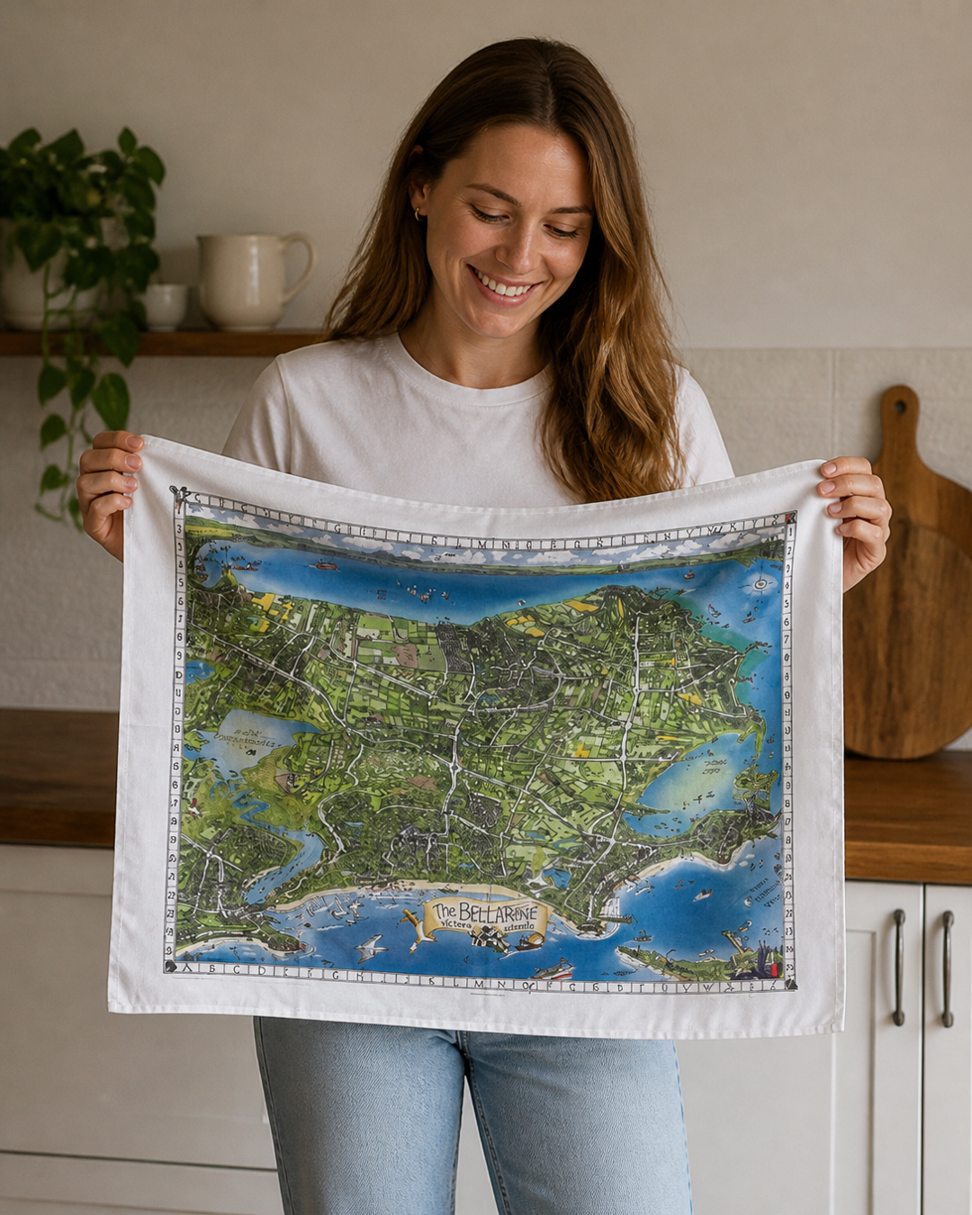 The Bellarine Map Tea Towel