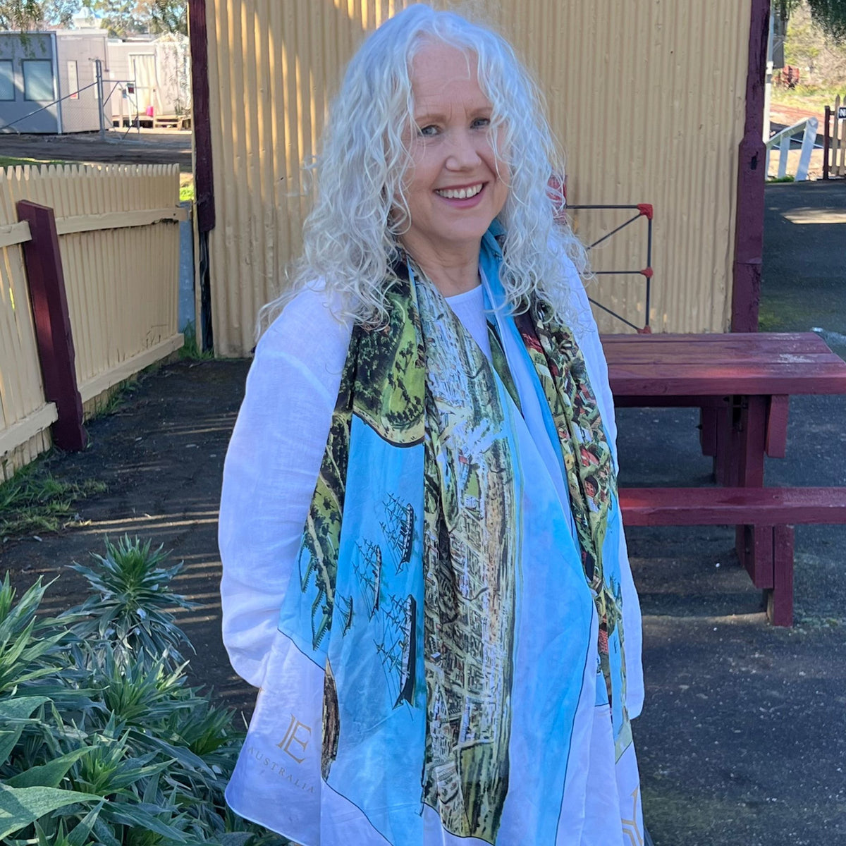 Vintage Sydney Illustrated Map Scarf