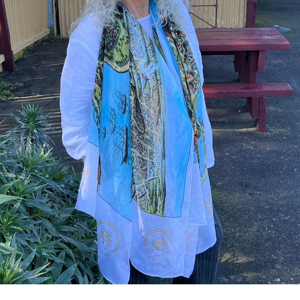 Vintage Sydney Illustrated Map Scarf