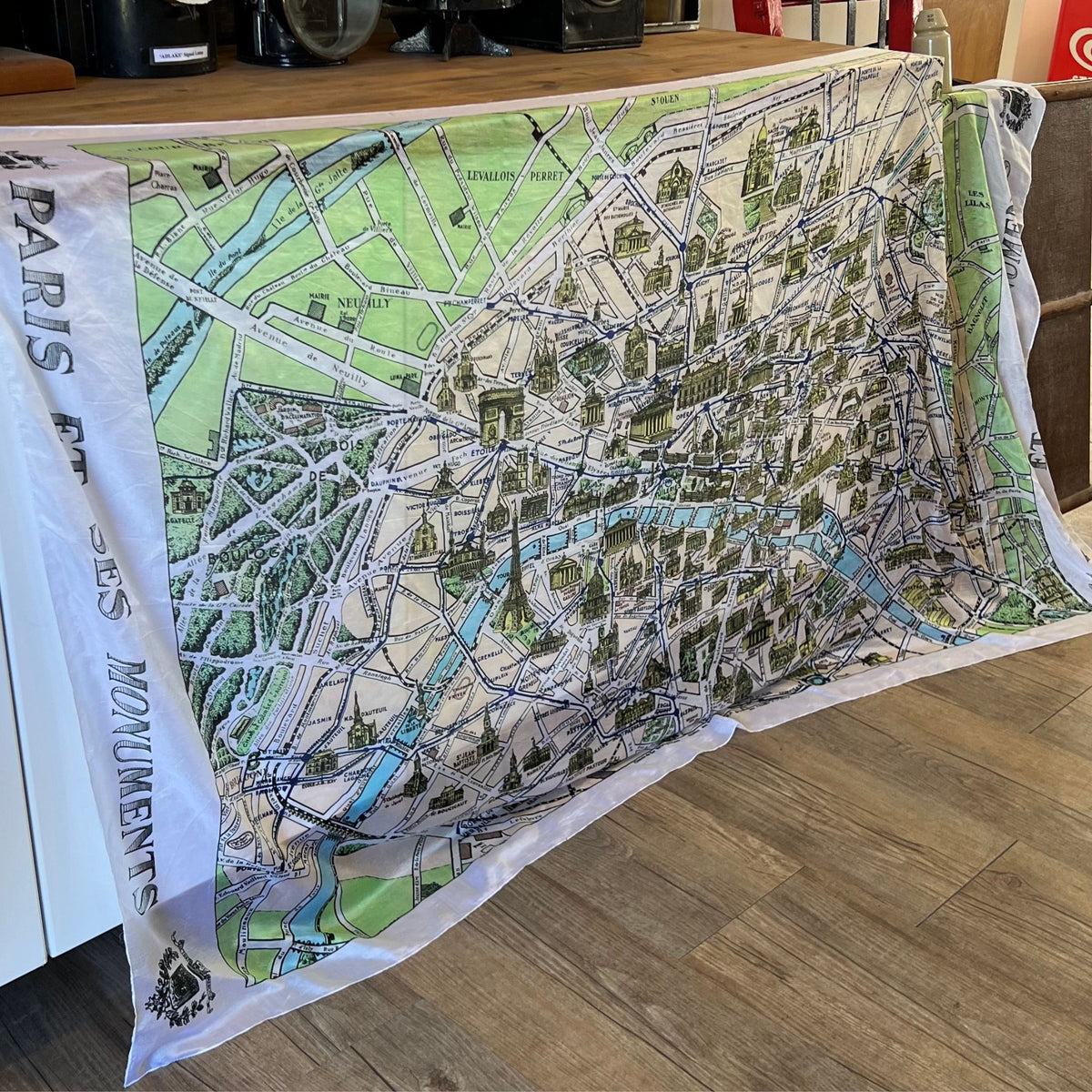 Vintage Paris Illustrated Map Scarf
