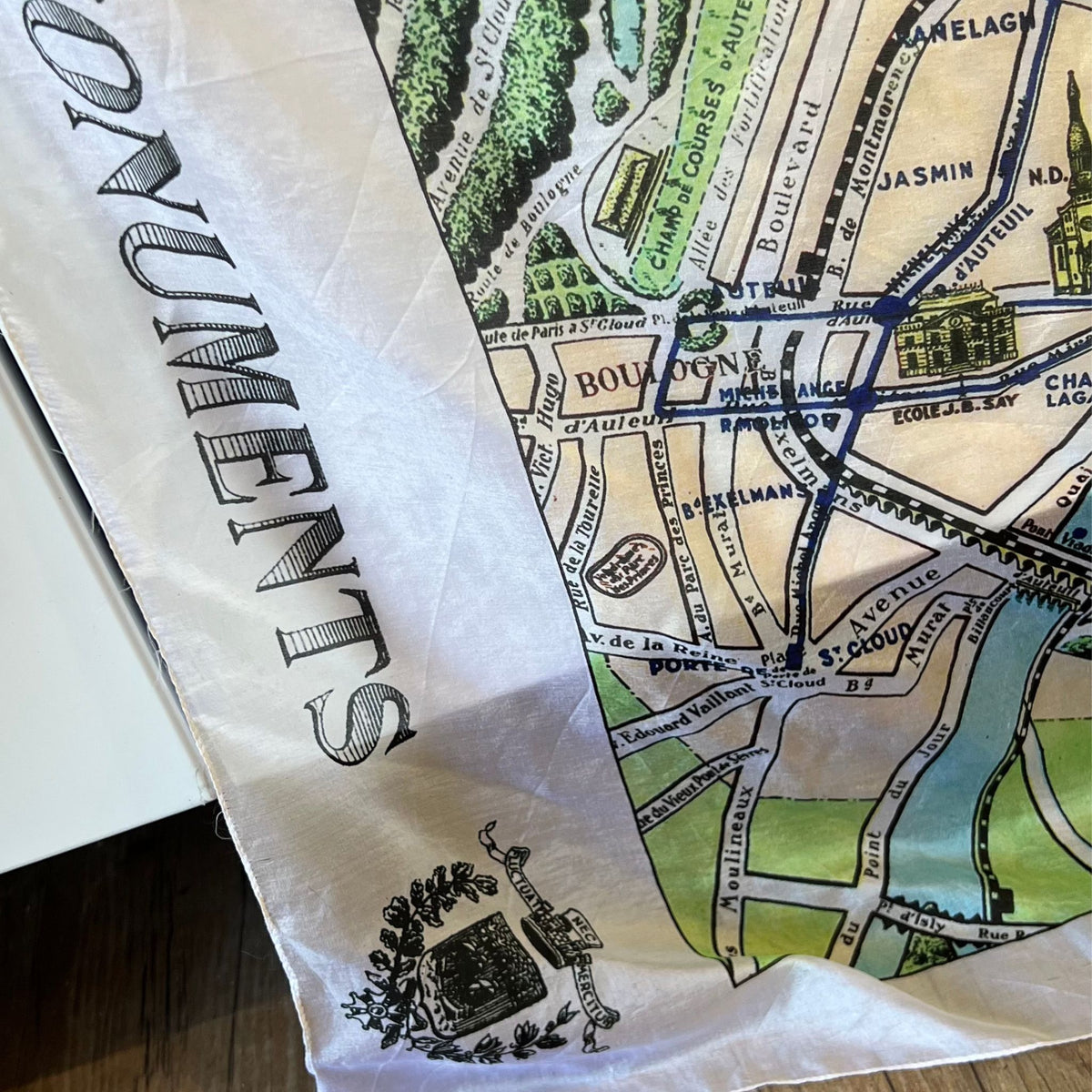 Vintage Paris Illustrated Map Scarf