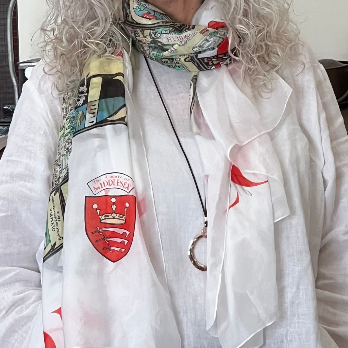 Vintage London Illustrated Map Scarf