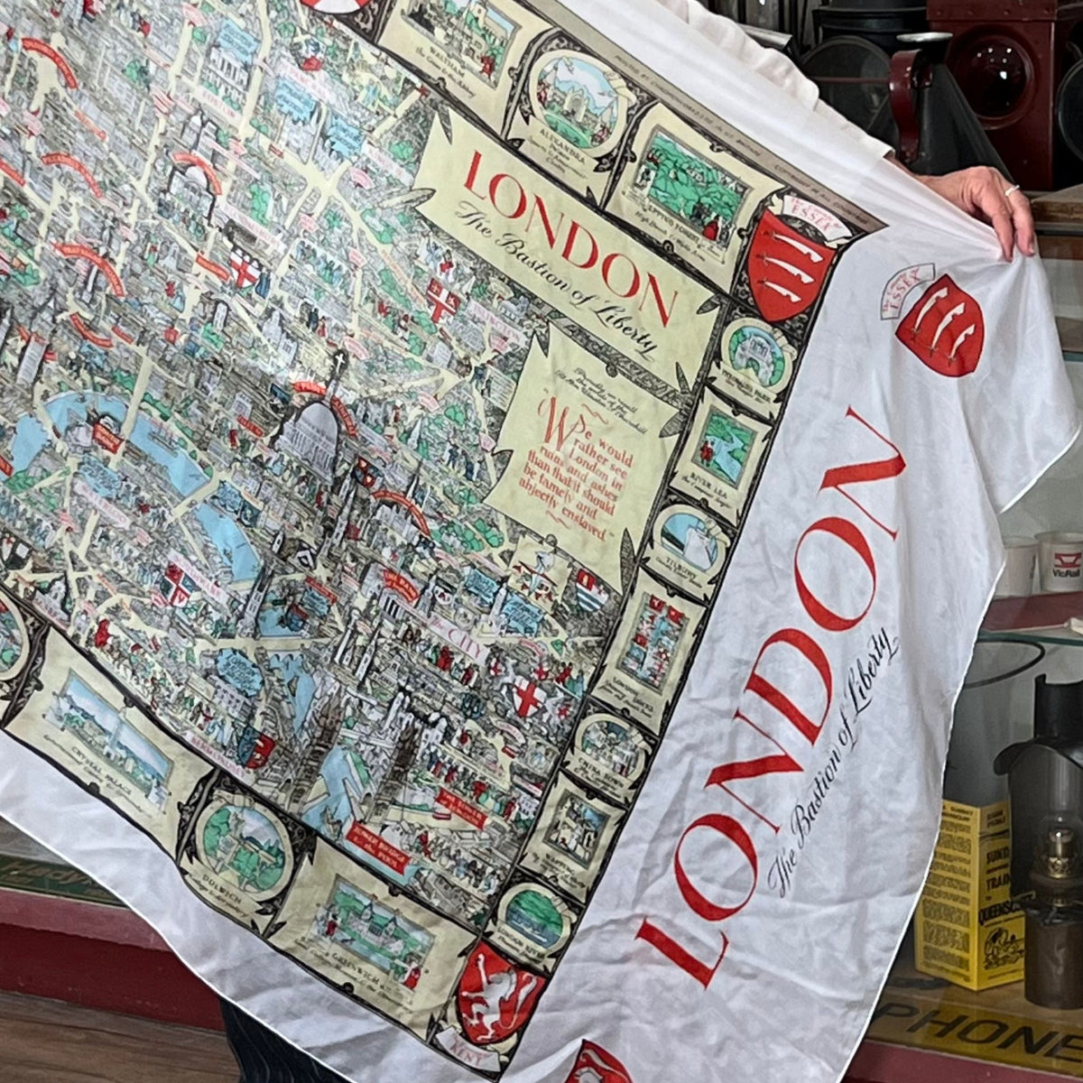 Vintage London Illustrated Map Scarf