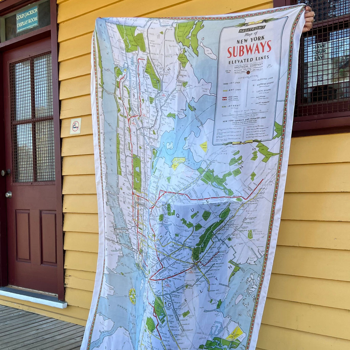 Vintage New York Illustrated Map Scarf