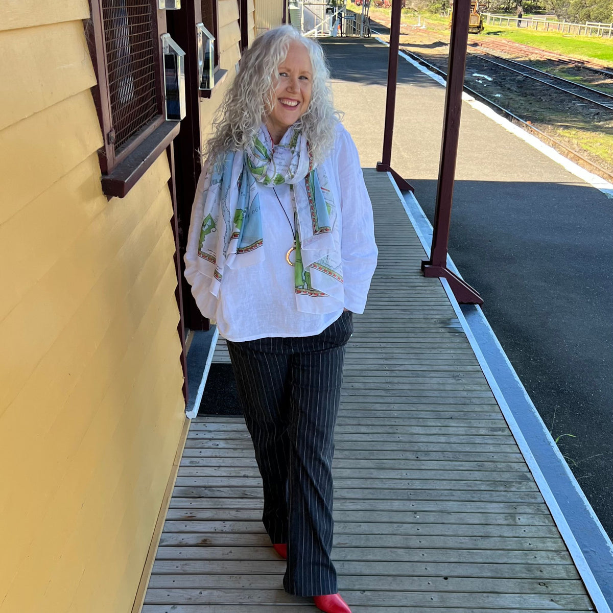 Vintage New York Illustrated Map Scarf