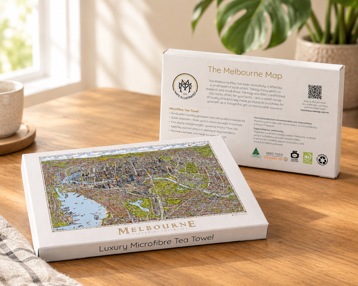 The Melbourne Map Tea Towel