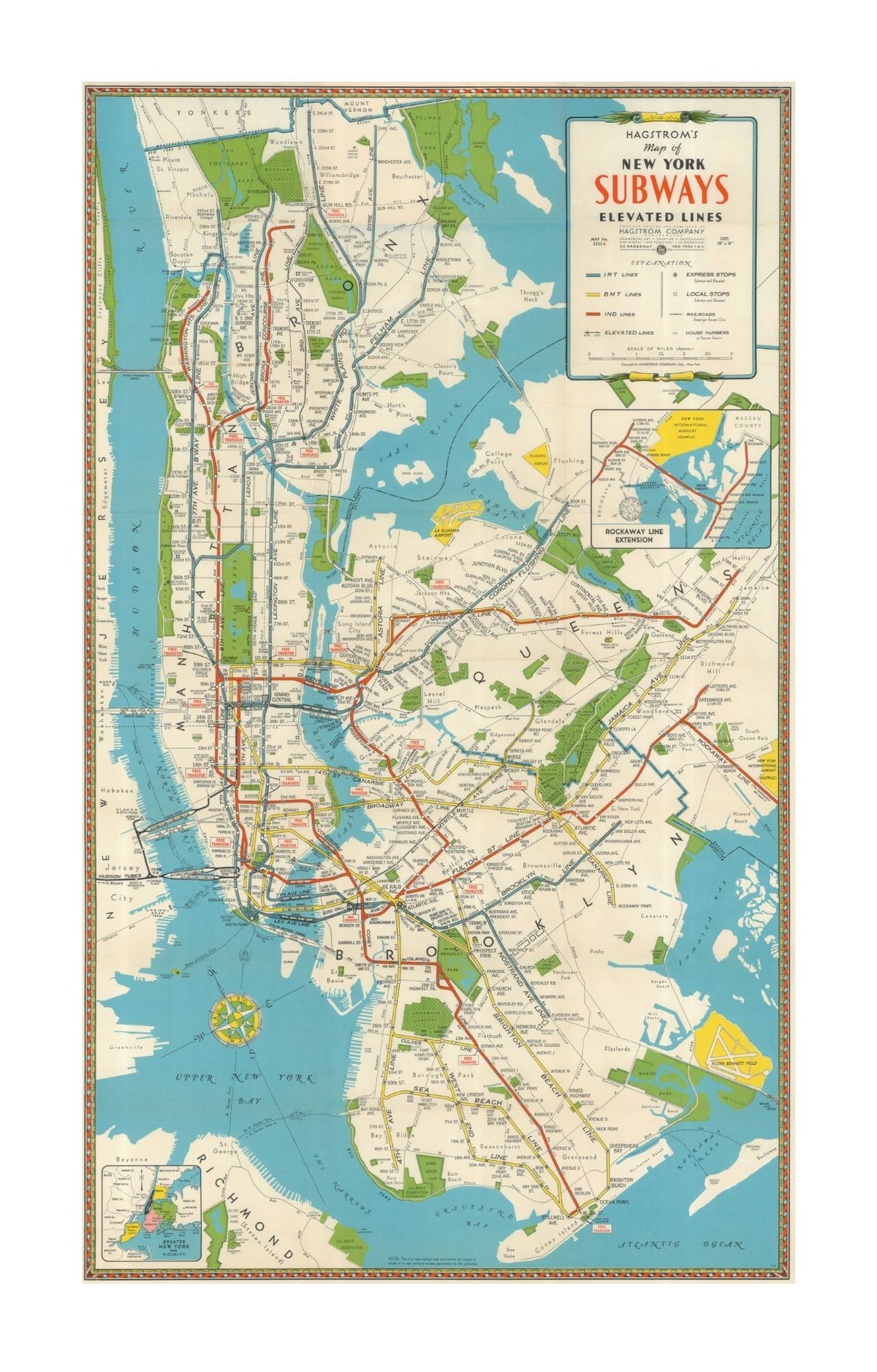 Vintage New York Illustrated Map Scarf