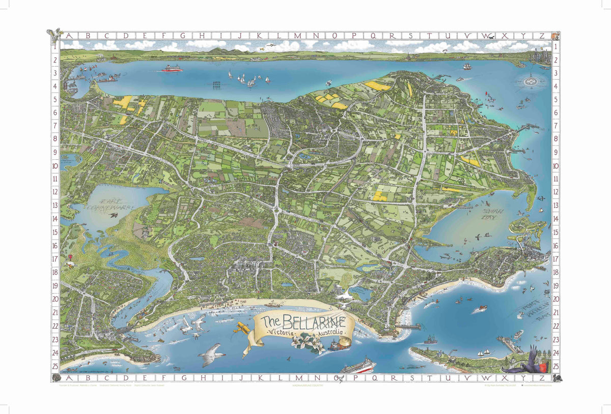 The Bellarine Map Tea Towel