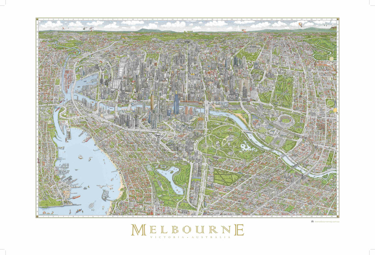 The Melbourne Map Tea Towel