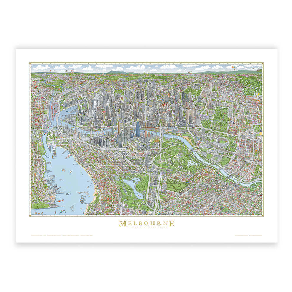 A clean, unframed example of The Melbourne Map Colour Edition