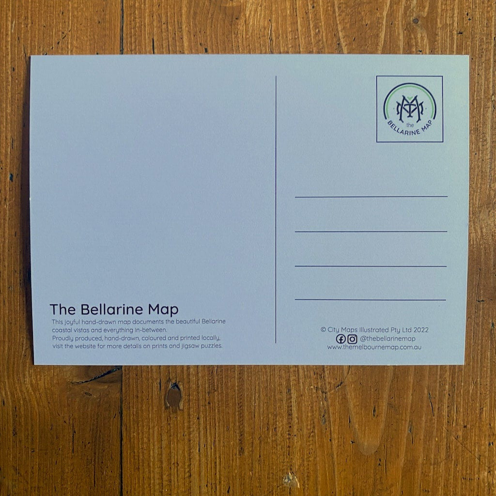 The Bellarine Map Postcard - Pack of 10