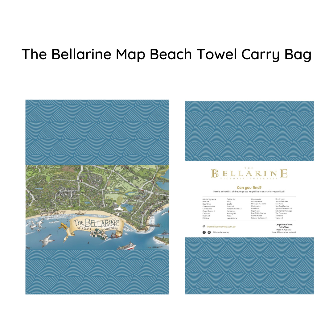 The Bellarine Map Beach Towel